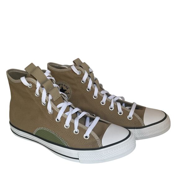 Converse Chuck Taylor All Star High Top Tan Green Canvas Men’s 9 Women’s 11 - Picture 1 of 9